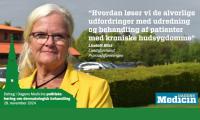 Bannerannonce om dermatologihøringen med billede af Psoriasisforeningens formand Liselott Blixt