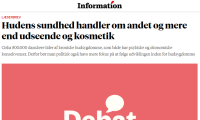 Skærmbillede af HudSagens debatindlæg på Dagbladet Informations hjemmeside.